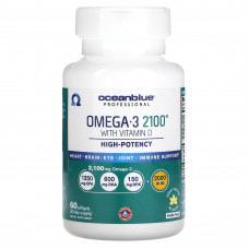 OceanBlue, Professional, омега-3 2100 с витамином D, высокая эффективность, со вкусом ванили, 60 мягких таблеток