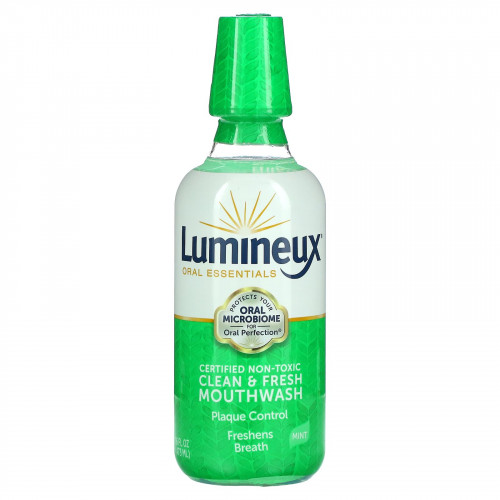 Lumineux Oral Essentials, Сертифицированный нетоксичный чистый и свежий ополаскиватель для полости рта, мята, 473 мл (16 жидк. Унций)