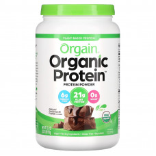 Orgain, Органический порошковый протеин растительного происхождения, сливочно-шоколадный фадж, 2,03 ф (920 г)