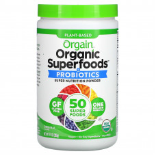 Orgain, органические суперфуды на растительной основе и пробиотики, оригинальный вкус, 280 г (9,9 унции)