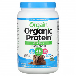 Orgain, Органический протеин и зелень, растительный протеиновый порошок, сливочная шоколадная помадка, 882 г (1,94 фунта)