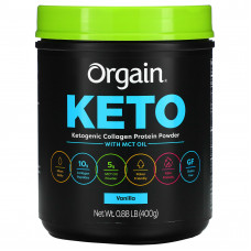 Orgain, Keto, протеиновый порошок из кетогенного коллагена с маслом MCT, ваниль, 400 г (0,88 фунта)