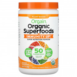 Orgain, Растительный, органические суперфуды и иммунитет, апельсин и мандарин, 280 г (9,9 унции)
