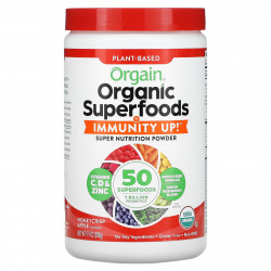 Orgain, Органические суперфуды на растительной основе + Immunity Up, хрустящее яблоко, 280 г (9,9 унции)