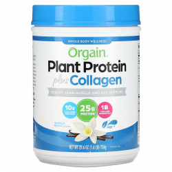Orgain, Plant Protein Plus Collagen, ваниль, 726 г (1,6 фунта)