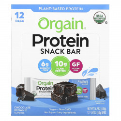 Orgain, Protein Snack Bar, шоколадный брауни, 12 батончиков по 40 г (1,41 унции)