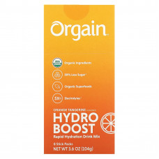 Orgain, Hydro Boost, смесь для быстрого увлажнения, апельсин и мандарин, 8 пакетиков по 13 г (0,45 унции)