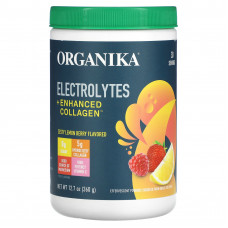 Organika, Электролиты и улучшенный коллаген, пикантные ягоды лимона, 360 г (12,7 унции)