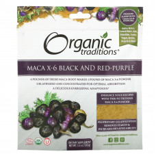 Organic Traditions, Maca X-6, черная и красно-фиолетовая, 150 г (5,3 унции)
