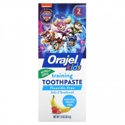 Orajel, тренировочная зубная паста «Щенячий патруль», для детей от 0 до 3 лет, без фторида, натуральный фруктовый вкус, 42,5 г (1,5 унции)