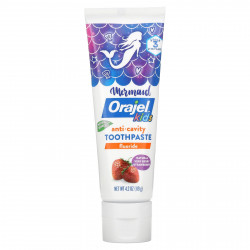 Orajel, Kids, фторидная зубная паста против кариеса, для детей от 2 до 10 лет, натуральная ягодная клубника, 119 г (4,2 унции)