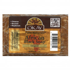 Okay Pure Naturals, Африканское черное мыло, оригинальное, 241 г (8,5 унции)