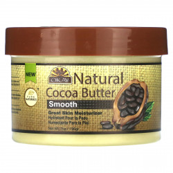 Okay Pure Naturals, Натуральное какао-масло, гладкое, 198 г (7 унций)