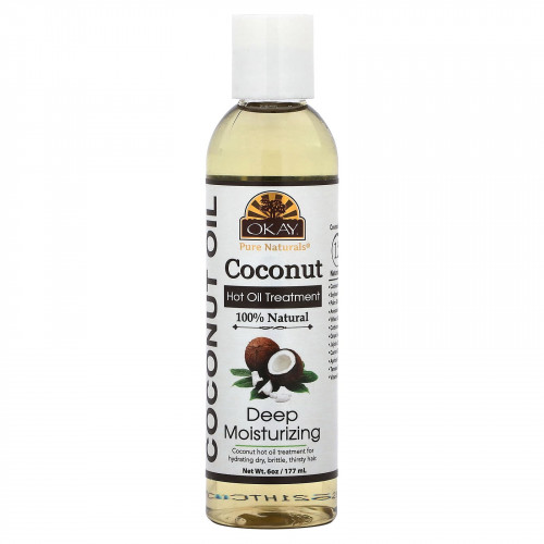 Okay Pure Naturals, Coconut Hot Oil Treatment, глубокое увлажнение, 177 мл (6 унций)