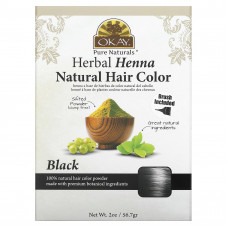 Okay Pure Naturals, Натуральная краска для волос из травяной хны, черный, 56,7 г (2 унции)