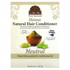 Okay Pure Naturals, Хна, натуральный кондиционер для волос, нейтральный, 56,7 г (2 унции)
