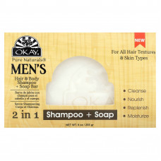 Okay Pure Naturals, 2 средства для мужчин, шампунь и мыло, 1 кусковое мыло, 255 г (9 унций)