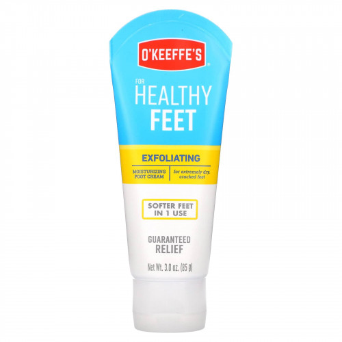 O'Keeffe's, Healthy Feet, крем для ног, отшелушивающий и увлажняющий эффект, 85 г (3 унции)