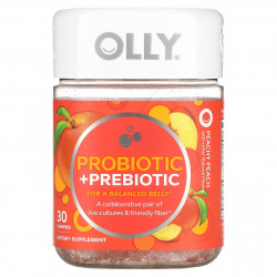 OLLY, Пробиотик и пребиотик, персиковый, 30 жевательных таблеток