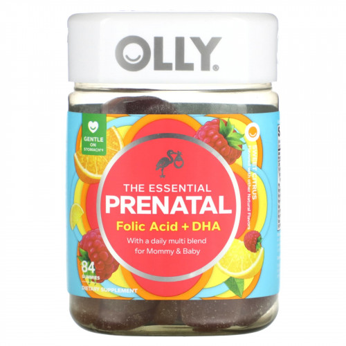 OLLY, The Essential Prenatal, витамины для беременных, сладкий цитрус, 84 жевательные таблетки
