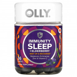 OLLY, Immunity Sleep + бузина, полуночная ягода, 36 жевательных таблеток