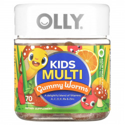 OLLY, Kids Multi, Gummy Worms, кислый фруктовый пунш, 70 жевательных таблеток