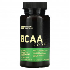 Optimum Nutrition, BCAA 1000 Caps, большая упаковка, 500 мг, 60 капсул
