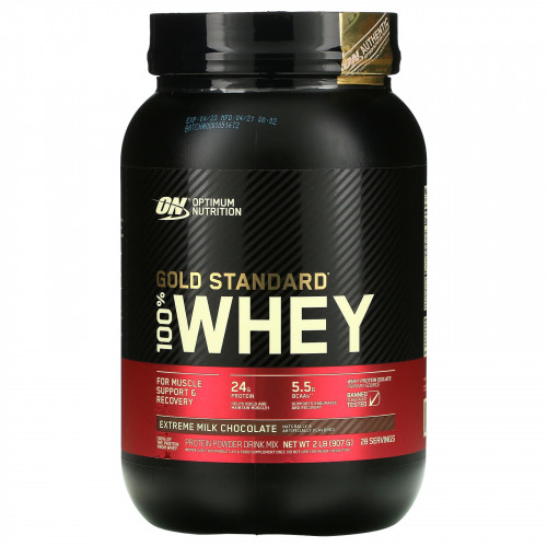 Optimum Nutrition, Gold Standard 100% Whey, протеиновая сыворотка со вкусом молочного шоколада, 907 г (2 фунта)