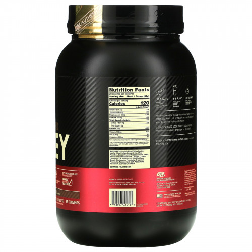 Optimum Nutrition, Gold Standard 100% Whey, протеиновая сыворотка со вкусом молочного шоколада, 907 г (2 фунта)