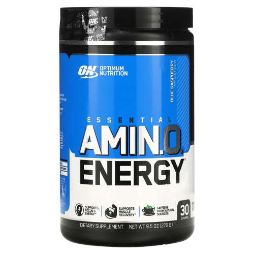 Optimum Nutrition, Essential Amin.O. Energy, голубая малина, 270 г (9,5 унций)