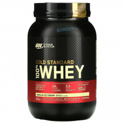 Optimum Nutrition, Gold Standard 100% Whey, сыворотка, ванильное мороженое, 907 кг (2 фунта)