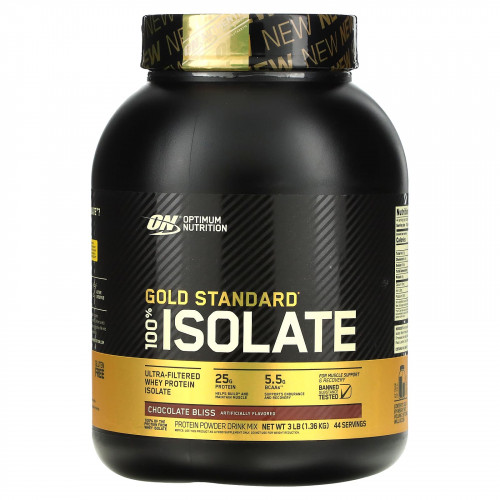 Optimum Nutrition, Gold Standard, 100% изолят, Chocolate Bliss, 1,36 кг (3 фунта)