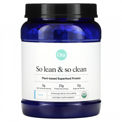 Ora, So Lean & So Clean, органический и растительный суперпродукт, ваниль, 600 г (21,2 унции)