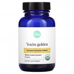 Ora, You Golden, органический куркумин из куркумы, 500 мг, 90 таблеток