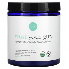 Ora, Trust Your Gut, веганская порошковая добавка с пробиотиками и пребиотиками, органическое яблоко и малина, 225 г (7,9 унции)