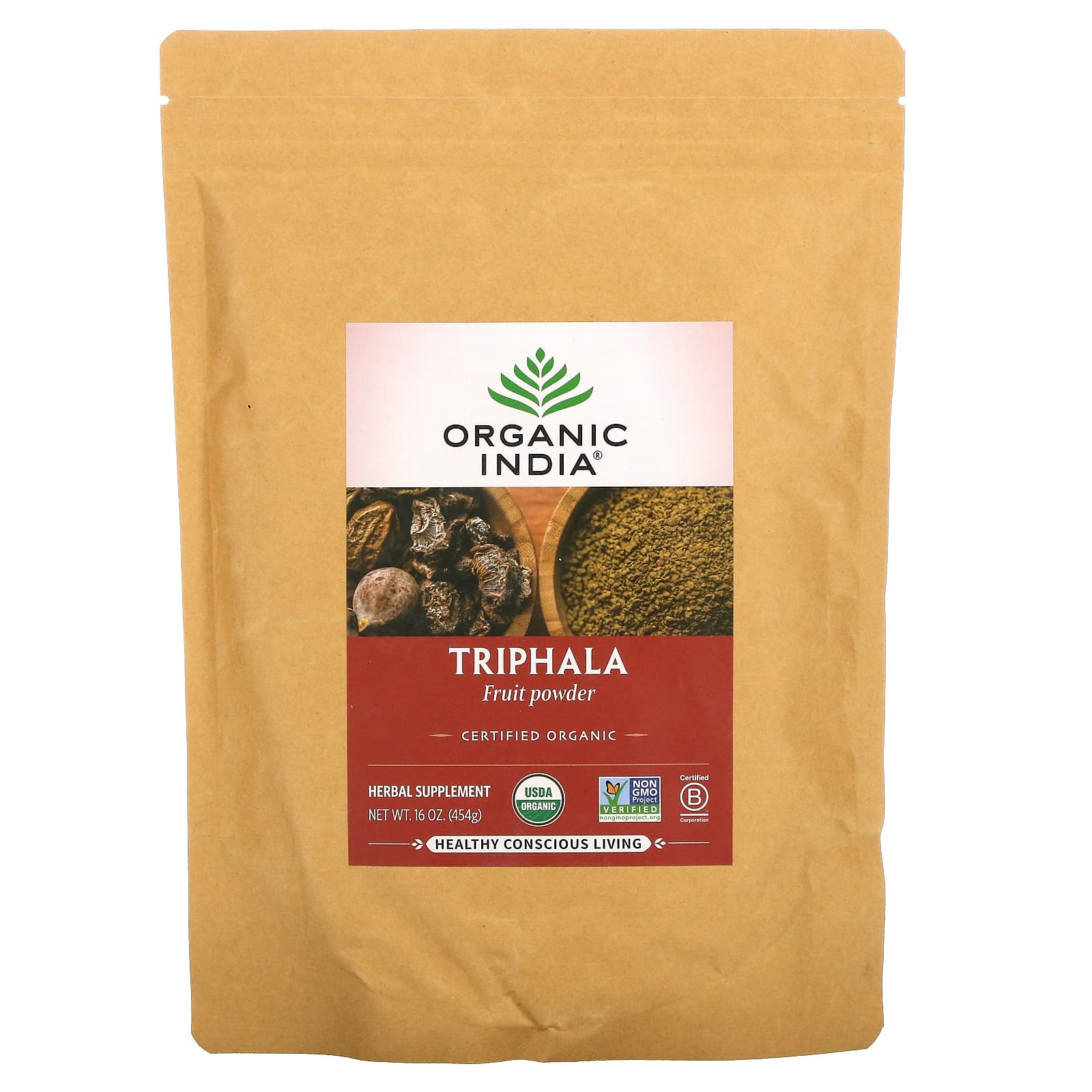 Organic India, Triphala, фруктовый порошок, 454 г (16 унций)