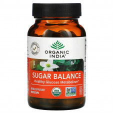 Organic India, Sugar Balance, здоровый метаболизм глюкозы, 90 растительных капсул