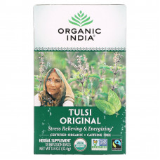 Organic India, Чай с туласи, оригинальный, без кофеина, 18 пакетиков, 32,4 г (1,14 унции)