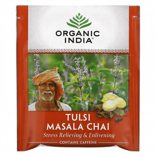 Organic India, чай масала с тулси, 18 пакетиков, 37,8 г (1,33 унции)