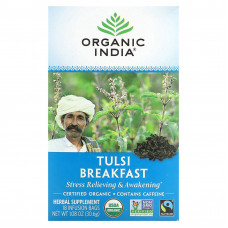 Organic India, Чай тулси, завтрак, 18 пакетиков для настоя, 30,6 г (1,08 унции)
