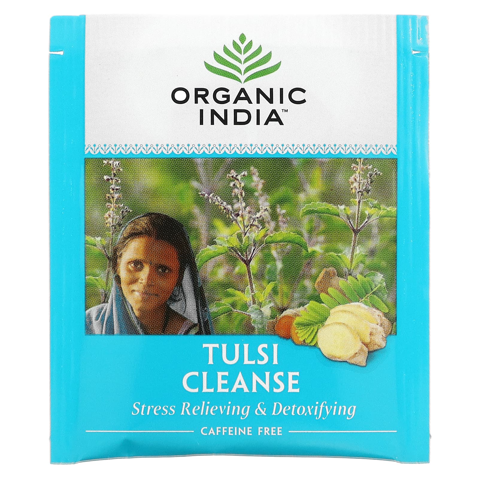 Organic India, Очищающий чай с тулси, без кофеина, 18 пакетиков, 28,8 г (1,02 унции)