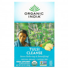 Organic India, Очищающий чай с тулси, без кофеина, 18 пакетиков, 28,8 г (1,02 унции)