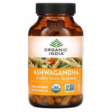 Organic India, ашваганда, 180 вегетарианских капсул