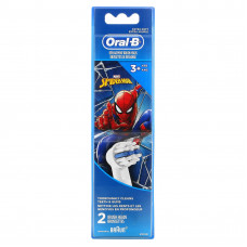 Oral-B, Сменные насадки-щетки, сверхмягкие, для детей от 3 лет, «Человек-паук», 2 шт. В упаковке