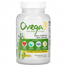 Ovega-3, Омега-3 на растительной основе, ДГК и ЭПК, 500 мг, 90 вегетарианских капсул