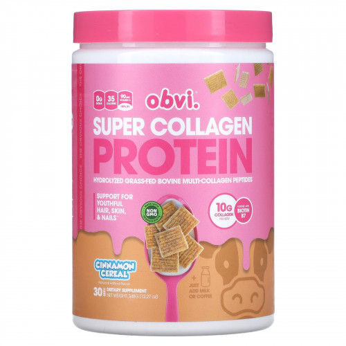 Obvi, Super Collagen Protein, хлопья с корицей, 348 г (12,27 унции)