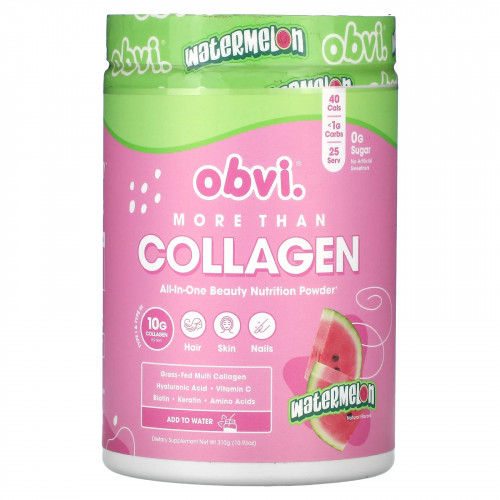 Obvi, More Than Collagen, Watermelon, 10.93 oz (310 g)