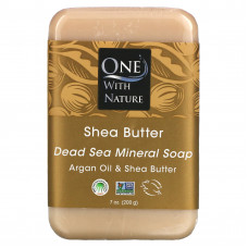 One with Nature, кусковое мыло с минералами Мертвого моря, масло ши, 200 г (7 унций)