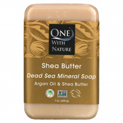 One with Nature, кусковое мыло с минералами Мертвого моря, масло ши, 200 г (7 унций)