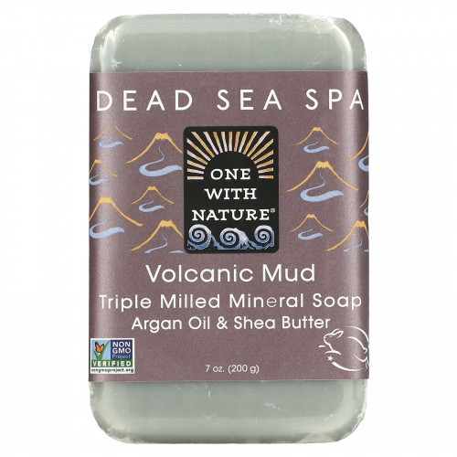 One with Nature, Тройное пилированное минеральное мыло, вулканическая грязь, 7 унций (200 г)